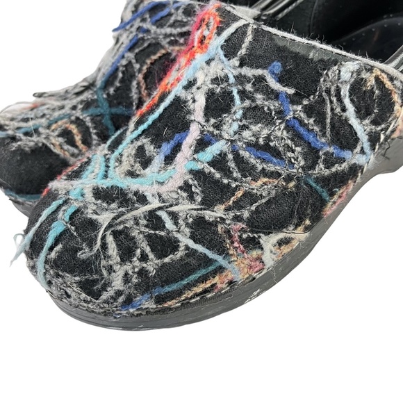 DANSKO Confetti Wool Multi-Colored Clogs Black Scribble Professional Shoes sz 38 - Picture 9 of 16
